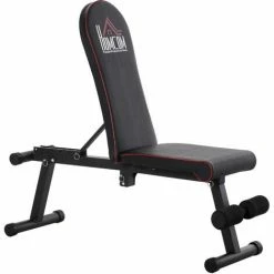 HOMCOM Multifunctional Sit Up Dumbbell Lifting Weight Bench Adjustable Foldable Exercise For Home, Office And Gym, Black