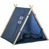 HOMCOM Kids Teepee Play Tent Foldable Playhouse Toy W/ Mat Pillow Carry Bag