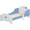 HOMCOM Kids Star Balloon Single Bed Frame W/ Guardrails Slats Bedroom Furniture