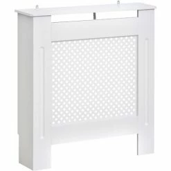 HOMCOM Radiator Cover Heating Cabinet Solid MDF Small Sized White Modern Home
