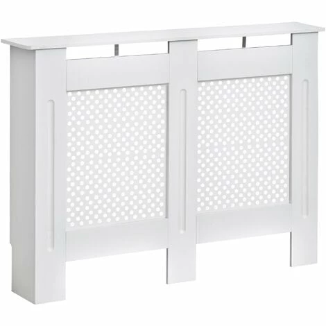 HOMCOM Radiator Cover Heating Solid MDF Cabinet Wood Furniture Modern White