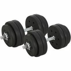 HOMCOM 30KG Adjustable Dumbbells Weight Set Hand Weight For Body Fitness