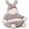 HOMCOM Animal Kids Sofa Chair Cartoon Donkey With Armrest 60 X 55 X 60cm Grey