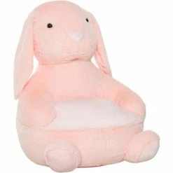 HOMCOM Animal Kids Sofa Chair Cartoon Rabbit Plush Armchair 60x50x59cm Pink