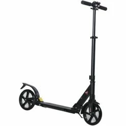 HOMCOM Aluminium Kick Scooter Folding Aluminum Ride-On Toy 8+ Adult Teens Black