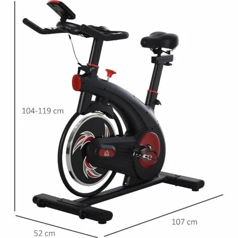 HOMCOM 8Kg Flywheel Exercise Bike Cycling Adjustable Resistance LCD Display