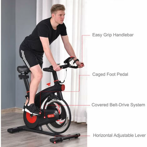 HOMCOM 8Kg Flywheel Exercise Bike Cycling Adjustable Resistance LCD Display