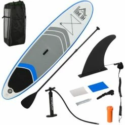HOMCOM 10ft Inflatable Stand-Up Paddle Board SUP Accessories Carry Bag Blue