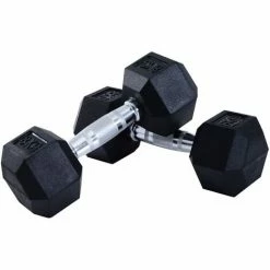 HOMCOM Hexagonal Dumbbells Kit Weight Lifting Exercise For Home Fitness 2x10kg