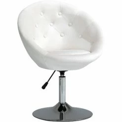 HOMCOM Dining Height Accent Stool Velvet-Touch Tufted Fabric Adjustable Height