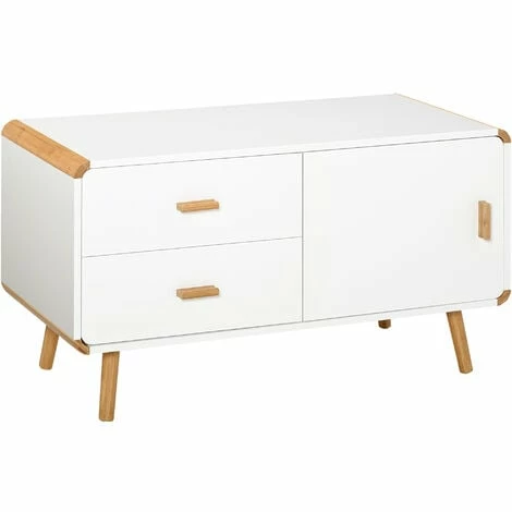 HOMCOM Modern TV Stand W/ Drawers Media Console Table Entertainment Center