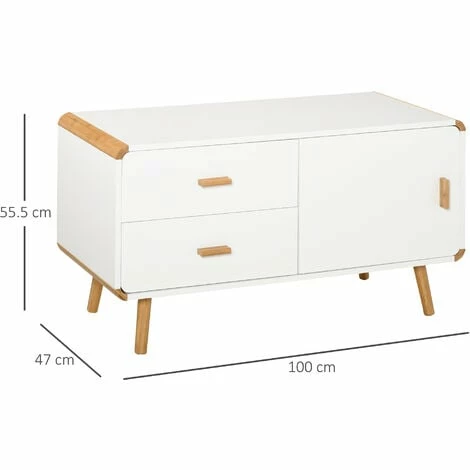 HOMCOM Modern TV Stand W/ Drawers Media Console Table Entertainment Center