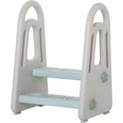 HOMCOM Two-Step Stool For Kids Toddlers With Handle For Toilet Potty Training