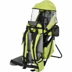 HOMCOM Baby Backpack Carrier Hiking Child Ergonomic W/ Rain Cover 6 - 36 Months Green