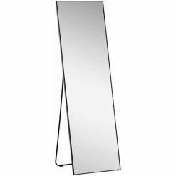 HOMCOM Full Length Mirror Floor Standing Or Wall-Mounted, Dressing Mirror, Black