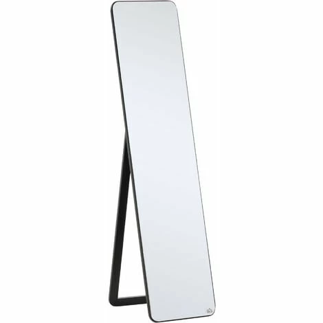 HOMCOM Full Length Mirror Free Standing or Wall Mount Dressing Bedroom Black