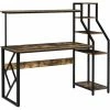HOMCOM Computer Desk With Shelves Home Office Study Table For Small Spaces