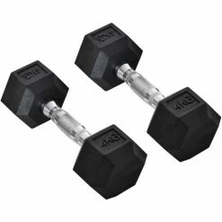 HOMCOM Hexagonal Dumbbells Kit Weight Lifting Exercise For Home Fitness 2x4kg
