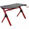 HOMCOM LED Game Office Desk Computer With Cup Holder 2 Cable Management, Red