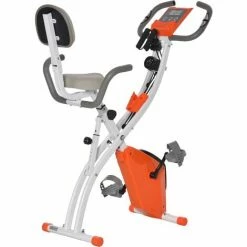 HOMCOM 2-In-1 Upright Exercise Bike 8-Level Adjustable With Pulse Sensor Orange