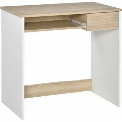 HOMCOM Compact Computer Table W/ Keyboard Tray Drawer Study Office Work