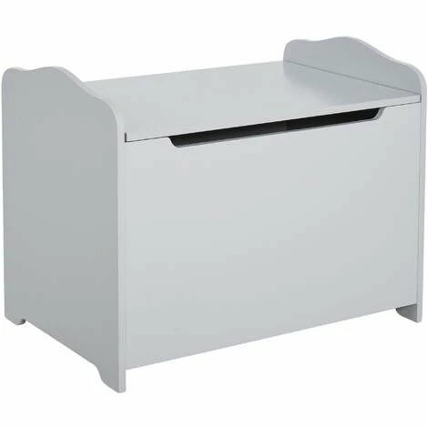 HOMCOM 40x60cm Kids Storage Box Toy Organiser for Child 3 Yrs+ Bedroom Grey