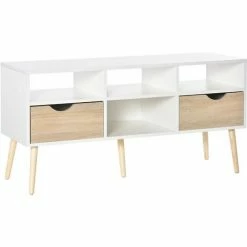 HOMCOM TV Stand Unit Cabinet Media Console Table With Shelves And Drawers