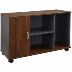 HOMCOM Modern Mobile Office File Cabinet Printer Stand With Shelf Home Office