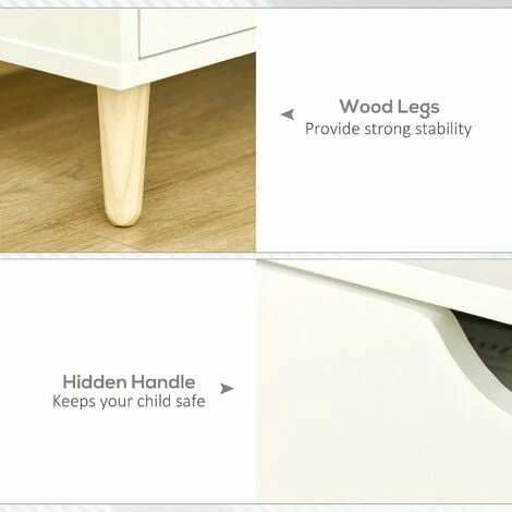 HOMCOM 99cm TV Stand Media Unit Cabinet w/ Shelves Drawers Storage Centre White