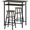 HOMCOM 3-Piece Dining Set With 2 Matching Chairs And 1 Table For Home Bar