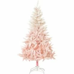 HOMCOM 5FT Artificial Christmas Tree Home Decoration Automatic Open, Pink