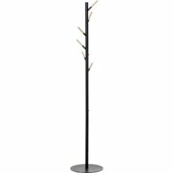 HOMCOM 174cm Free Standing Coat Rack Hat Stand Garment Holder Hall Tree Black