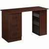 HOMCOM Computer Desk W/ Storage, Writing Study Table For Home Office, Brown