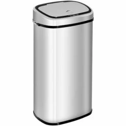 HOMCOM 68L Sensor Dustbin Stainless Steel Automatic Kitchen Waste Bin Silver
