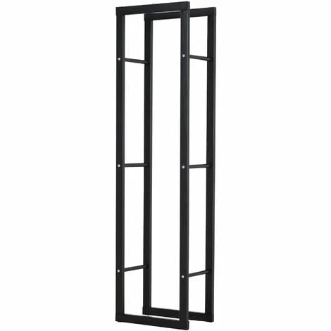 HOMCOM 150cm Metal Firewood Log Holder Rack Elevated Design, Base Side Rails
