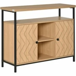 HOMCOM Sideboard Storage Cabinet Cupboard With Doors & Adjustable Shelves