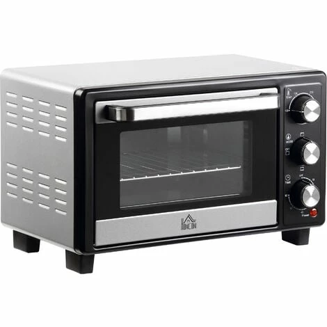 HOMCOM Mini Oven 16L Countertop Oven w/ Adjustable Temperature Timer 1400W
