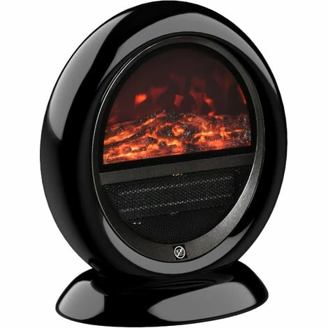 HOMCOM Table Top Electric Fireplace Heater W/ LED Flame Rotatable Head Black