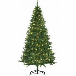 HOMCOM 6FT Prelit Artificial Christmas Tree W/ Warm White Light Xmas Decoration