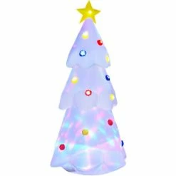 HOMCOM Inflatable Christmas Tree Decoration W/ Star Decorations Lights Outdoor 1.8m