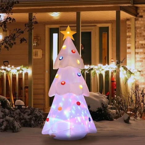 HOMCOM Inflatable Christmas Tree Decoration w/ Star Decorations Lights Outdoor 1.8m