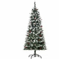 HOMCOM 5FT Artificial Christmas Tree Xmas Outdoor Decoration W/ Pinecone