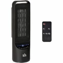 HOMCOM 1000W/2000W Indoor Table Top Space Heater Ceramic Fan W/ Remote 10-49°C