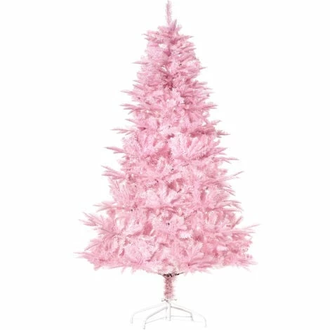 HOMCOM 6FT Artificial Christmas Tree w/ Automatic Open for Home Party Pink