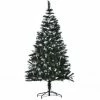 HOMCOM 6FT Artificial Snow-Dipped Christmas Tree Xmas Decor W/ Berries Stand
