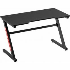 HOMCOM Z-Shaped Racing Style Gaming Desk W/ Cable Management Home Office Black