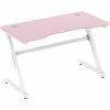 HOMCOM 'Z' Frame LED Light Gaming Table Racing Desk W/ Foot Pads Furniture Pink