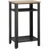 HOMCOM Modern Side Table With 2-Tier Shelves End Table For Bedroom, Living Room