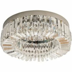 HOMCOM Crystal Ceiling Light Modern Chandeliers For Living Room Bedroom Silver