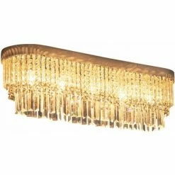 HOMCOM Raindrop Crystal Chandelier Pendant Ceiling Light For Restaurant Kitchen
